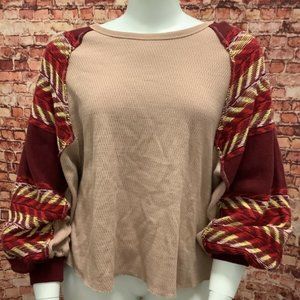 Free People Mauve/Wine Multi Rainbow Dreams Pullov